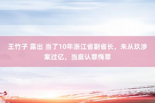 王竹子 露出 当了10年浙江省副省长，朱从玖涉案过亿，当庭认罪悔罪