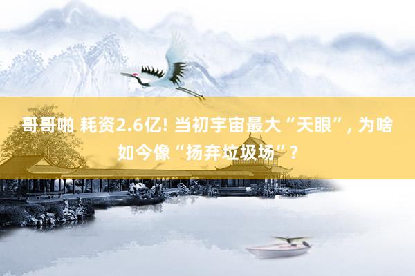 哥哥啪 耗资2.6亿! 当初宇宙最大“天眼”， 为啥如今像“扬弃垃圾场”?