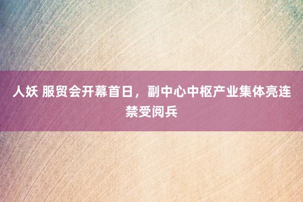 人妖 服贸会开幕首日，副中心中枢产业集体亮连禁受阅兵