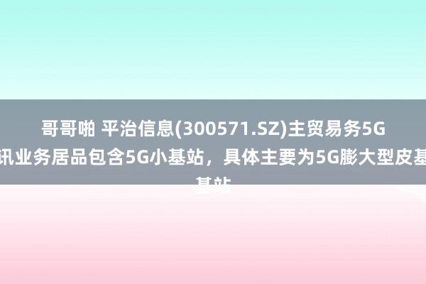 哥哥啪 平治信息(300571.SZ)主贸易务5G通讯业务居品包含5G小基站，具体主要为5G膨大型皮基站