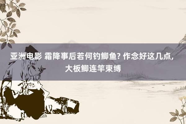 亚洲电影 霜降事后若何钓鲫鱼? 作念好这几点， 大板鲫连竿束缚