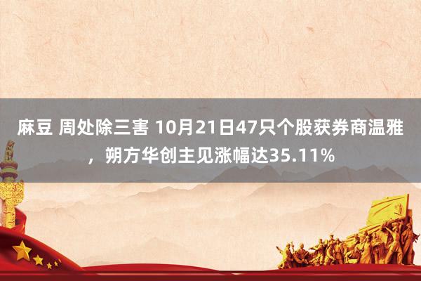 麻豆 周处除三害 10月21日47只个股获券商温雅，朔方华创主见涨幅达35.11%