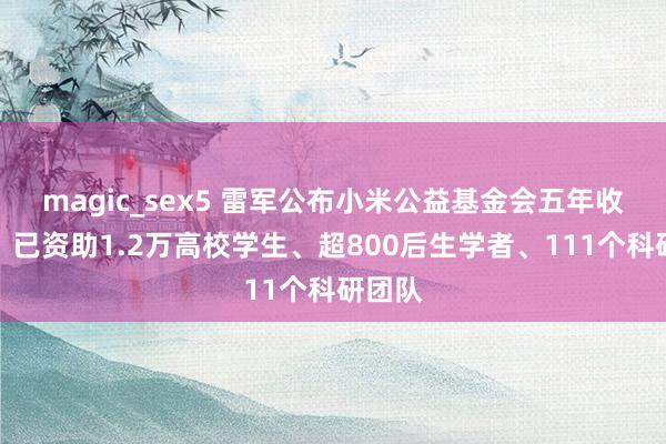 magic_sex5 雷军公布小米公益基金会五年收获单：已资助1.2万高校学生、超800后生学者、111个科研团队