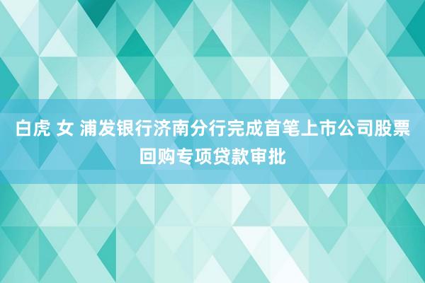 白虎 女 浦发银行济南分行完成首笔上市公司股票回购专项贷款审批