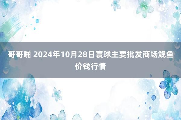 哥哥啪 2024年10月28日寰球主要批发商场鮸鱼价钱行情