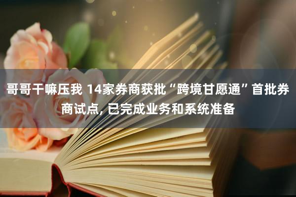 哥哥干嘛压我 14家券商获批“跨境甘愿通”首批券商试点, 已完成业务和系统准备