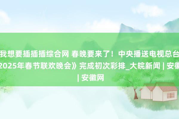 我想要插插插综合网 春晚要来了！中央播送电视总台《2025年春节联欢晚会》完成初次彩排_大皖新闻 | 安徽网