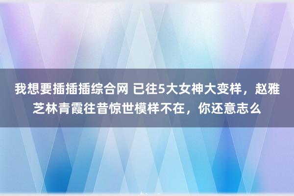 我想要插插插综合网 已往5大女神大变样，赵雅芝林青霞往昔惊世模样不在，你还意志么