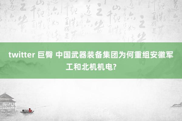 twitter 巨臀 中国武器装备集团为何重组安徽军工和北机机电?